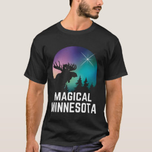 Minnesota Moose Northern Aurora Borealis Lights Mi T-Shirt