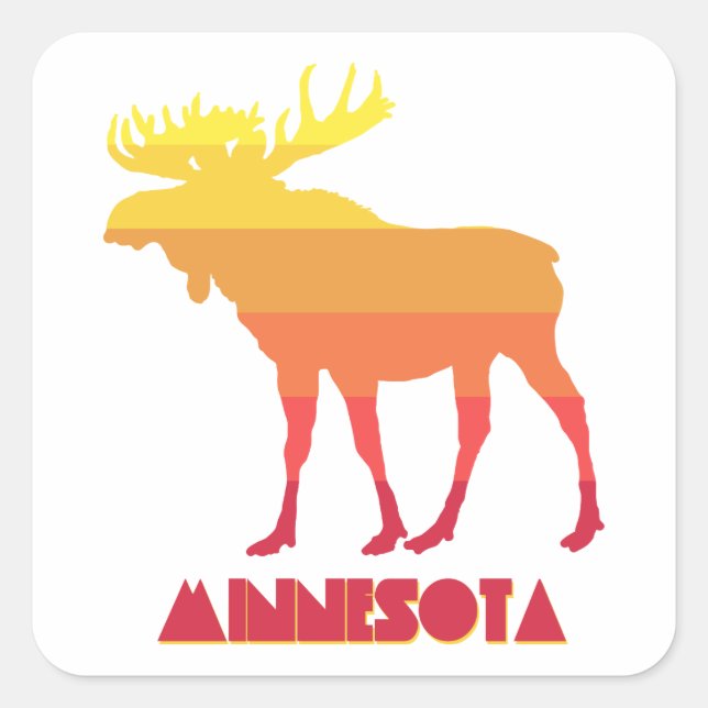Minnesota Moose Square Sticker (Front)