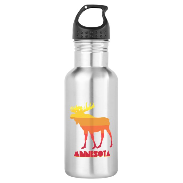 Minnesota Moose Stainless Steel Water Bottle (Front)