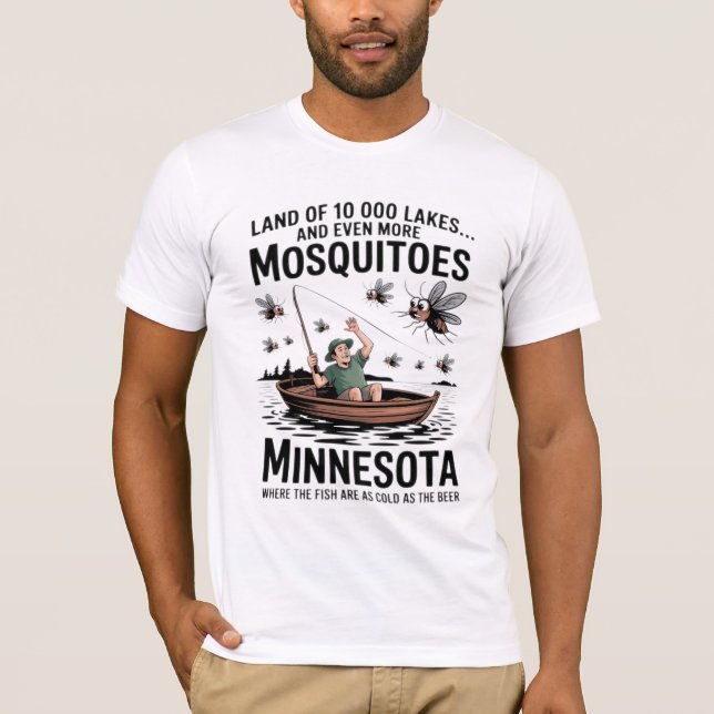 Minnesota Mosquitoes Fishing  T-Shirt (Front)
