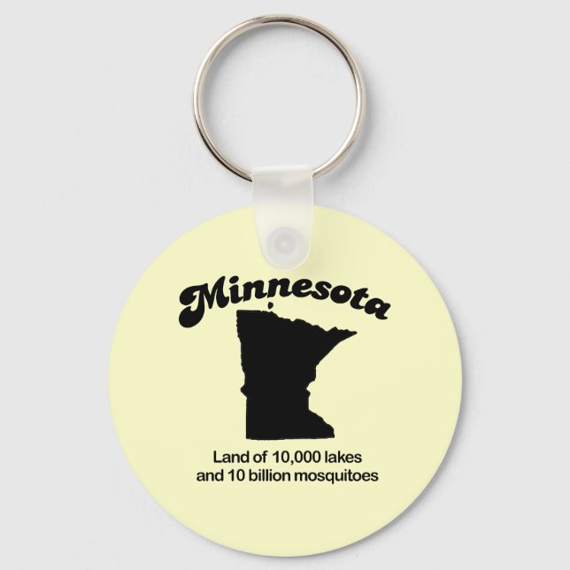 Minnesota Motto - Land of 10,000 lakes Keychain (Front)