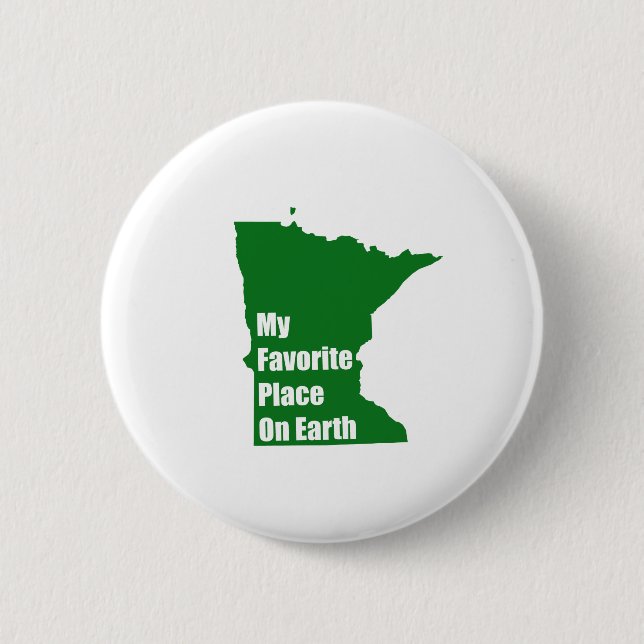 Minnesota My Favorite Place On Earth Button (Front)