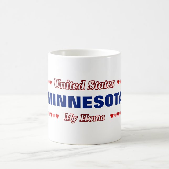 MINNESOTA - My Home - United States; Hearts Coffee Mug (Center)