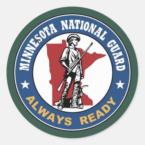 Minnesota National Guard Classic Round Sticker