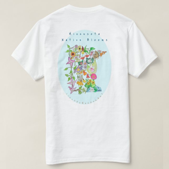 Minnesota Native Blooms T-Shirt Flowers, Mushrooms (Design Back)