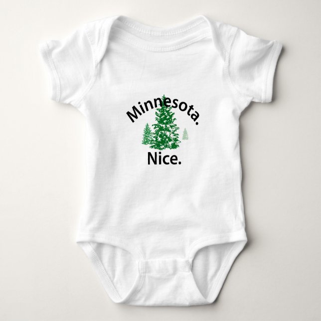 Minnesota Nice.  Period! (black text) Baby Bodysuit (Front)
