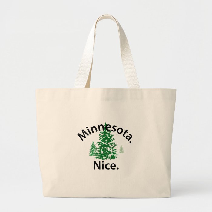 Minnesota Nice.  Period (black text) Canvas Bags