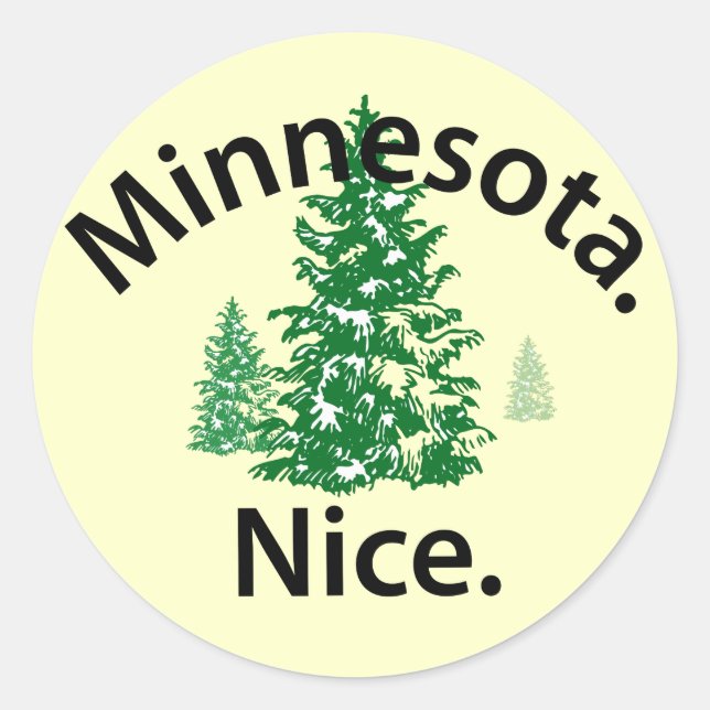 Minnesota Nice.  Period! (black text) Classic Round Sticker (Front)