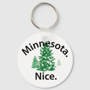 Minnesota Nice.  Period! (black text) Keychain