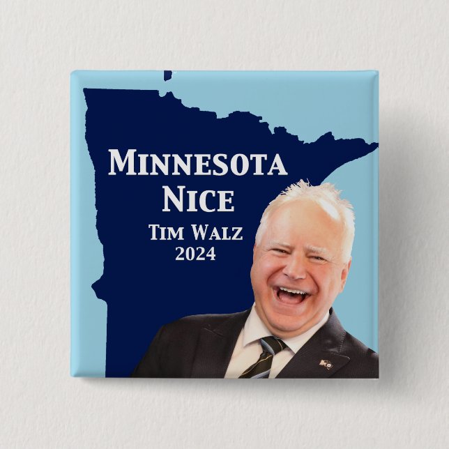 Minnesota Nice Tim Walz Button (Front)