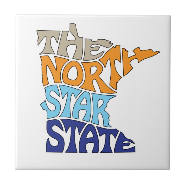 Minnesota Nickname Word Art Ceramic Tile (Front)
