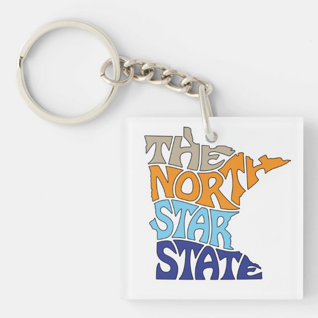 Minnesota Nickname Word Art Keychain (Front)
