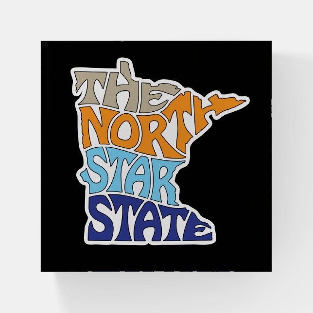 Minnesota Nickname Word Art Paperweight (Front)