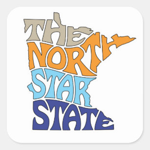Minnesota Nickname Word Art Square Sticker