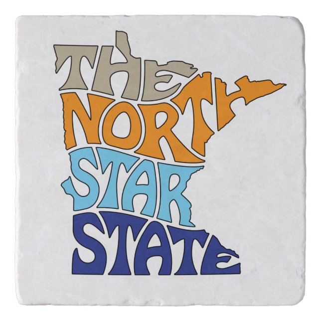 Minnesota Nickname Word Art Trivet (Front)