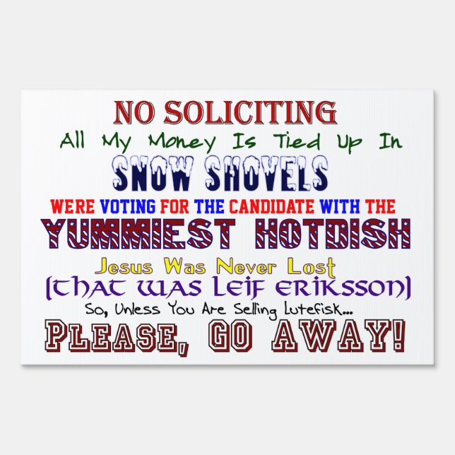 Minnesota No Soliciting Large Sign (Front)