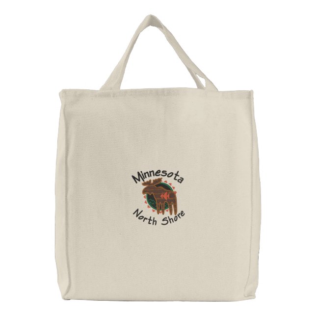 Minnesota North Shore Moose Embroidered Bag (Front)