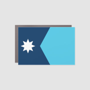 Minnesota North Star Flag Car Magnet