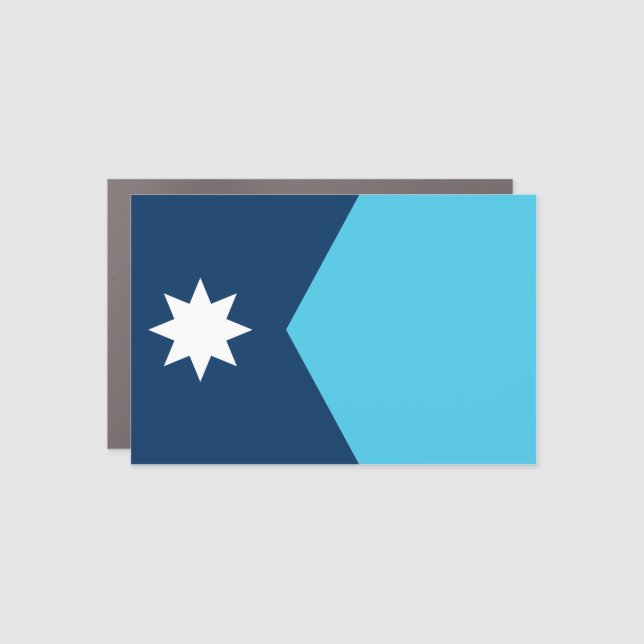 Minnesota North Star Flag Car Magnet (Front)