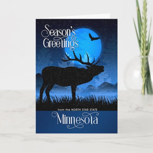 Minnesota North Star State Moose Holiday Card