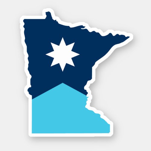 Minnesota North Star State Outline Flag Sticker