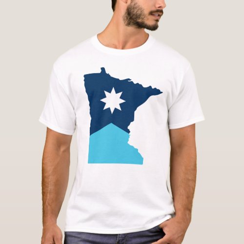 Minnesota North Star State Outline Flag T_Shirt