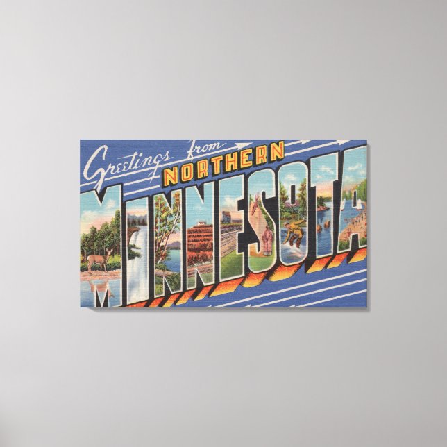Minnesota (Northern) - Large Letter Scenes Canvas Print (Front)