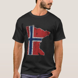 Minnesota Norwegian American Norge Norway Flag Hoo T-Shirt