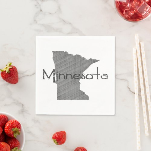 Minnesota Old Grey Chalkboard Minnesotan Party Napkins