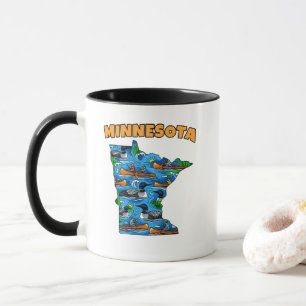 Minnesota Outline Tattoo Style Mug