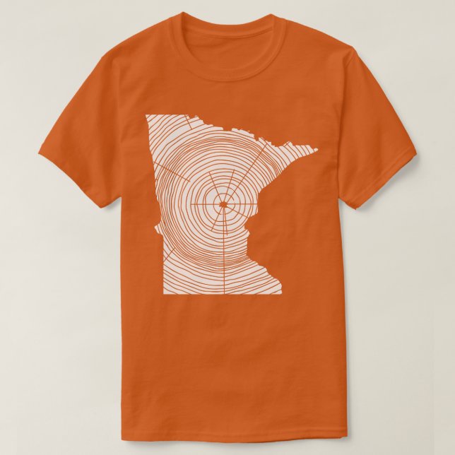 Minnesota Outrs Tree Rings Hiking Fishing Camping T-Shirt (Design Front)