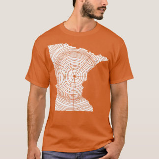 Minnesota Outrs Tree Rings Hiking Fishing Camping T-Shirt