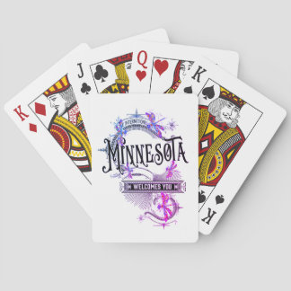 Minnesota Playing Cards Vintage Illustration
