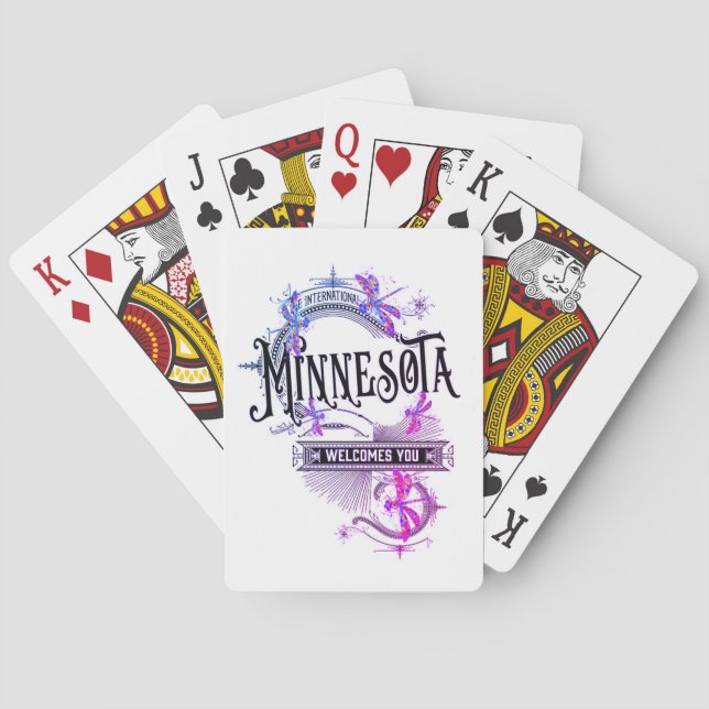 Minnesota Playing Cards Vintage Illustration (Back)