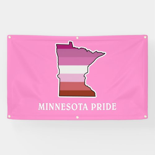 Minnesota Pride Lesbian Flag Colors _ Pink Banner