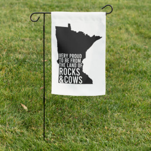 Minnesota Proud Rocks and Cows Funny Garden Flag