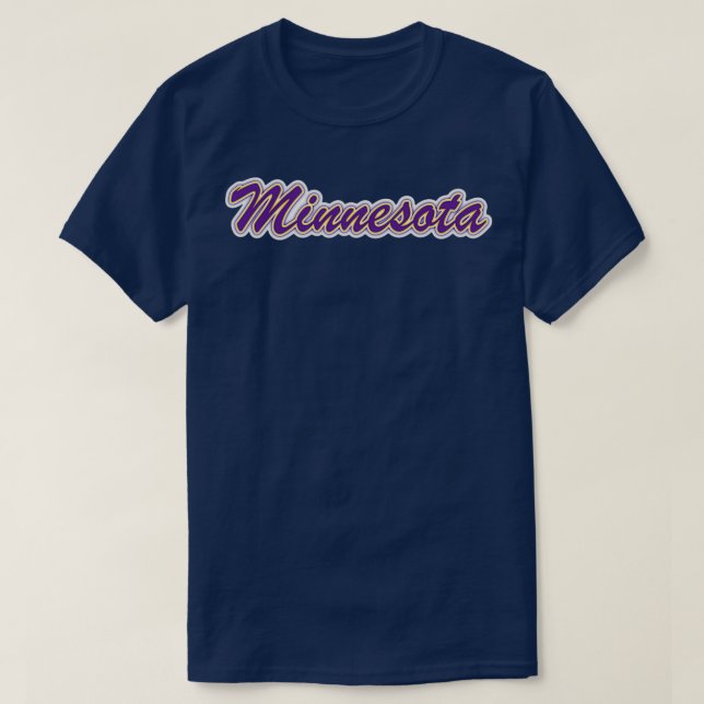 Minnesota Purple and Gold on White with Purple Glo T-Shirt (Design Front)
