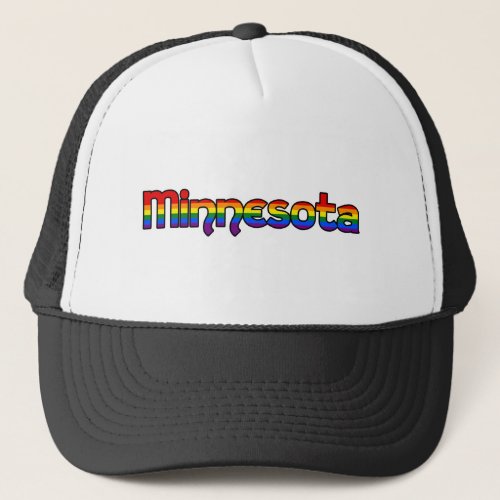 Minnesota Rainbow text Hat