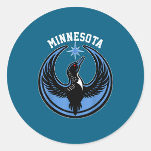 Minnesota Rebel Loon New Mn Classic Round Sticker