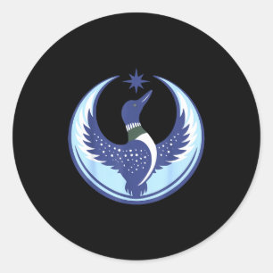 Minnesota rebel loon new mn state flag  classic round sticker
