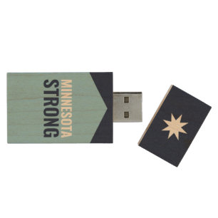 Minnesota Rebel New State Flag Wood Flash Drive