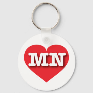 Minnesota Red Heart - I love MN Keychain