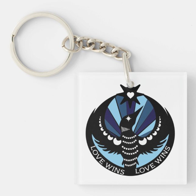 Minnesota Resistance Loon Design button Keychain (Front)