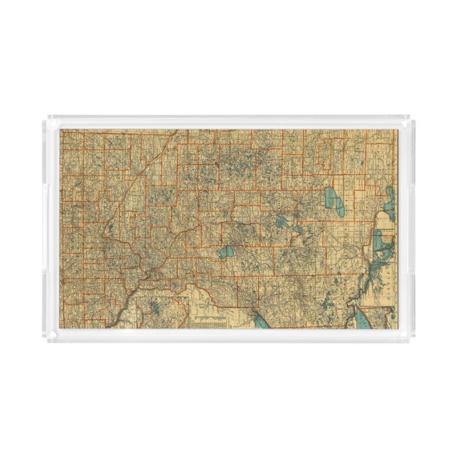 Minnesota road map acrylic tray (Front)