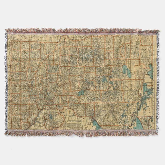 Minnesota road map throw blanket (Front)