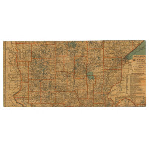 Minnesota road map wood flash drive