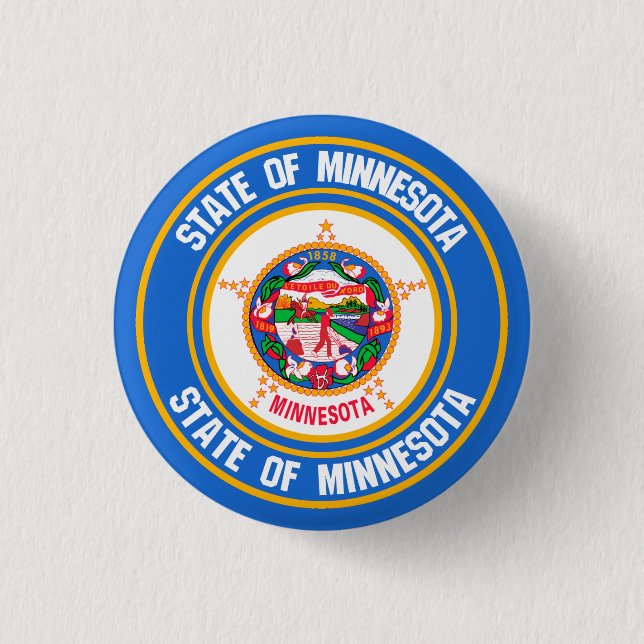 Minnesota Round Emblem Button (Front)