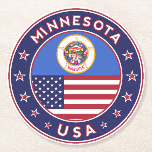 Minnesota Round Paper Coaster