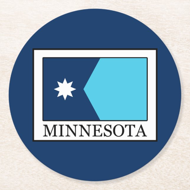 Minnesota Round Paper Coaster (Front)