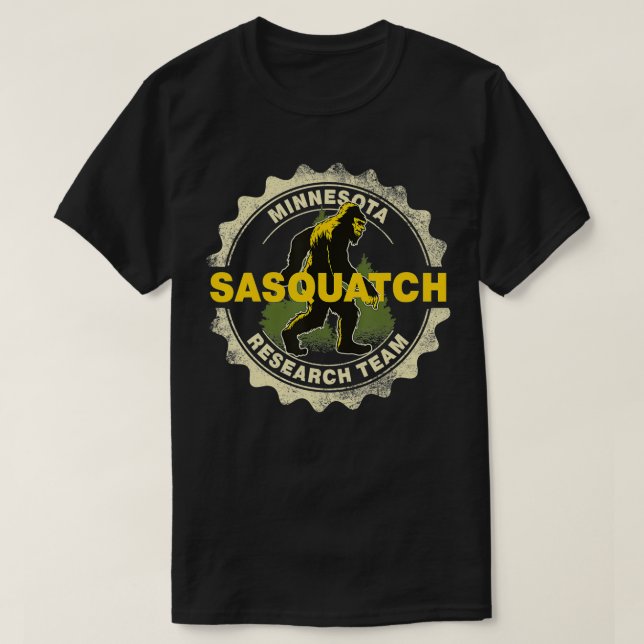 Minnesota Sasquatch Research Team Bigfoot Believer T-Shirt (Design Front)
